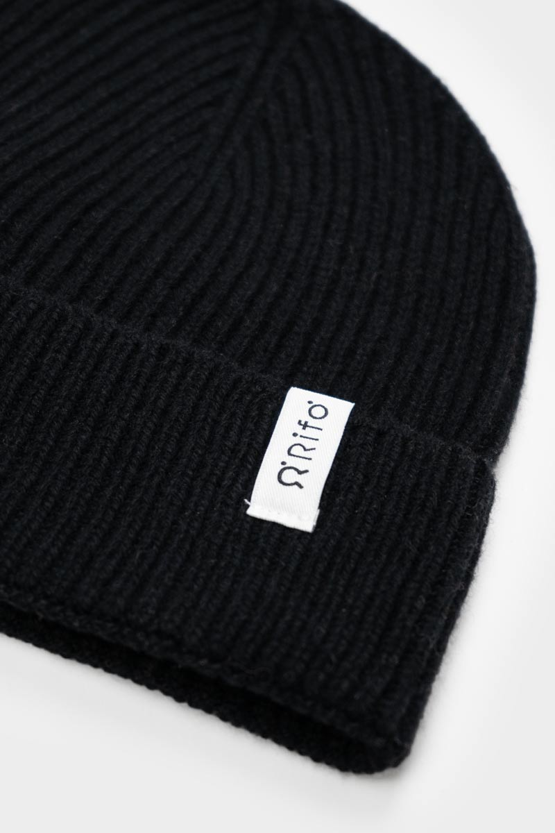 Bonnet en cachemire recyclé | noir "cappello marcello nero ardesia"