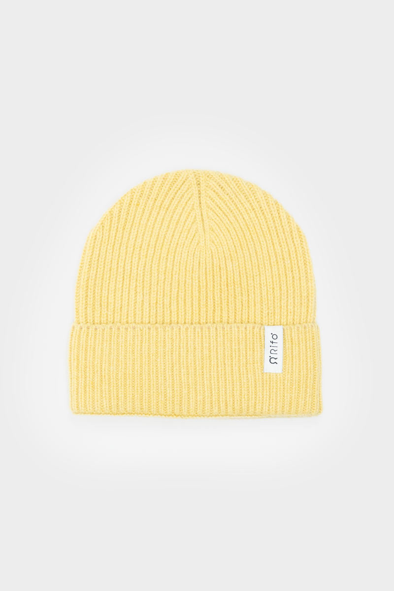 Bonnet en cachemire recyclé | jaune "cappello marcello giallo cedro"
