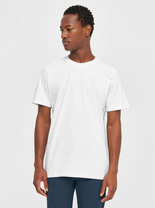 T-shirt à badge brodé en coton bio | Blanc "badge tee bright white"