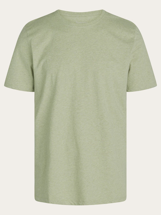 T-shirt vert chiné en coton bio - basic tee lint melange