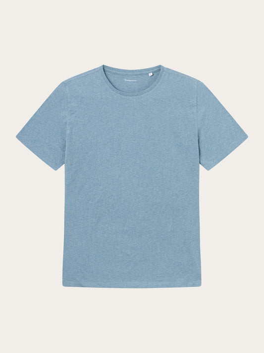 T-shirt en coton bio | Mélange de bleu "basic tee dusty blue melange"
