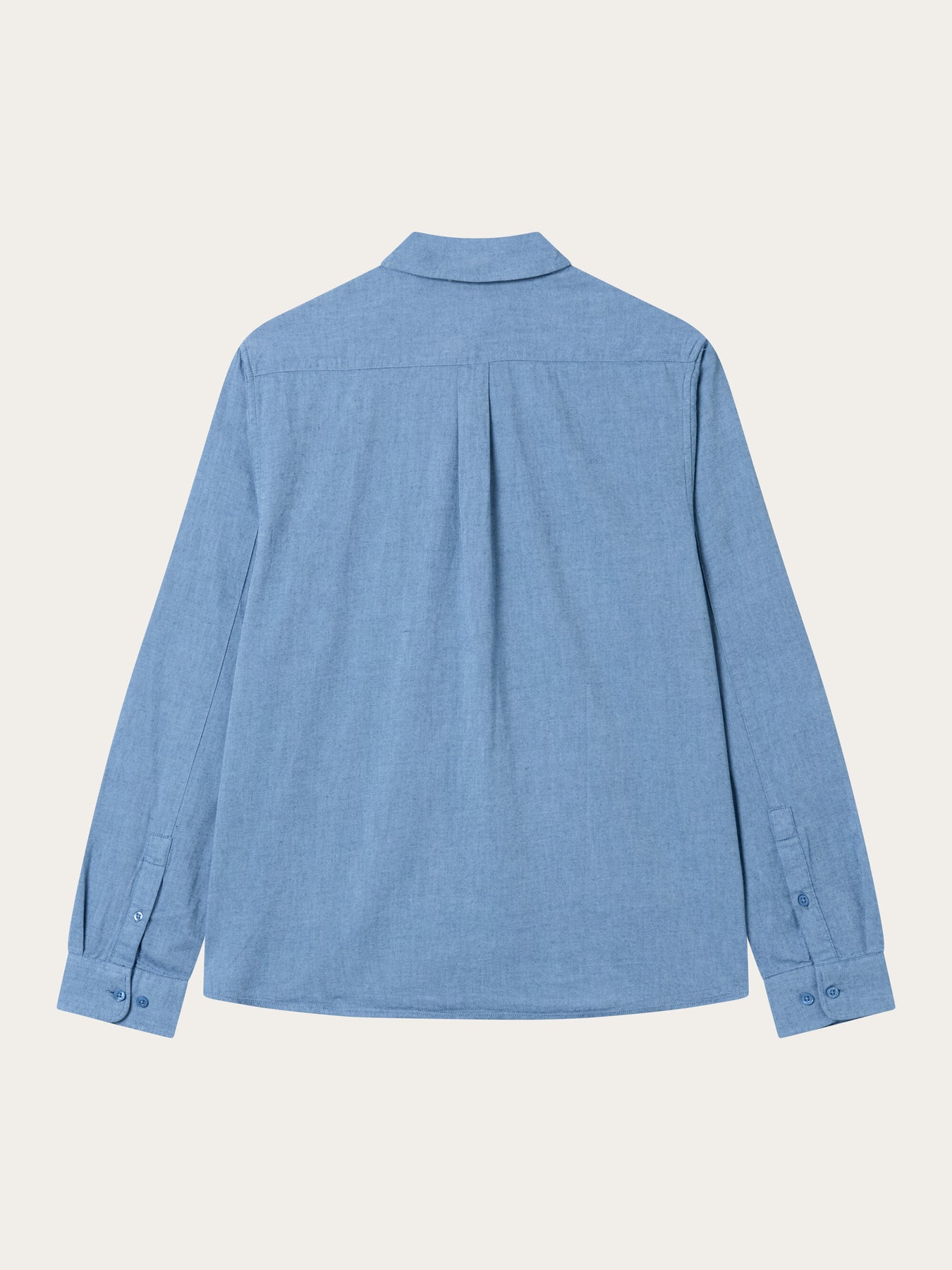 Chemise avec poche en coton bio | bleu "regular fit melangé flannel shirt dark denim"