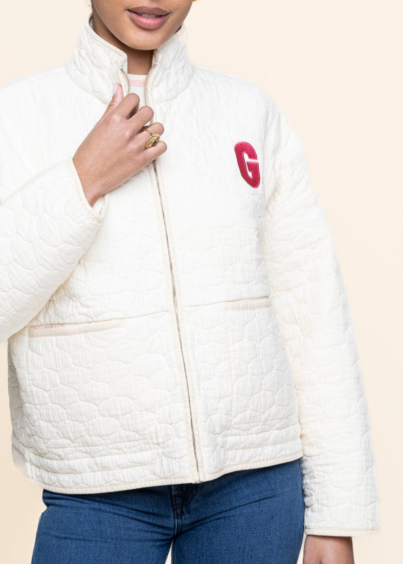 Veste matelassée en coton bio | écru "Renaître - vanille"