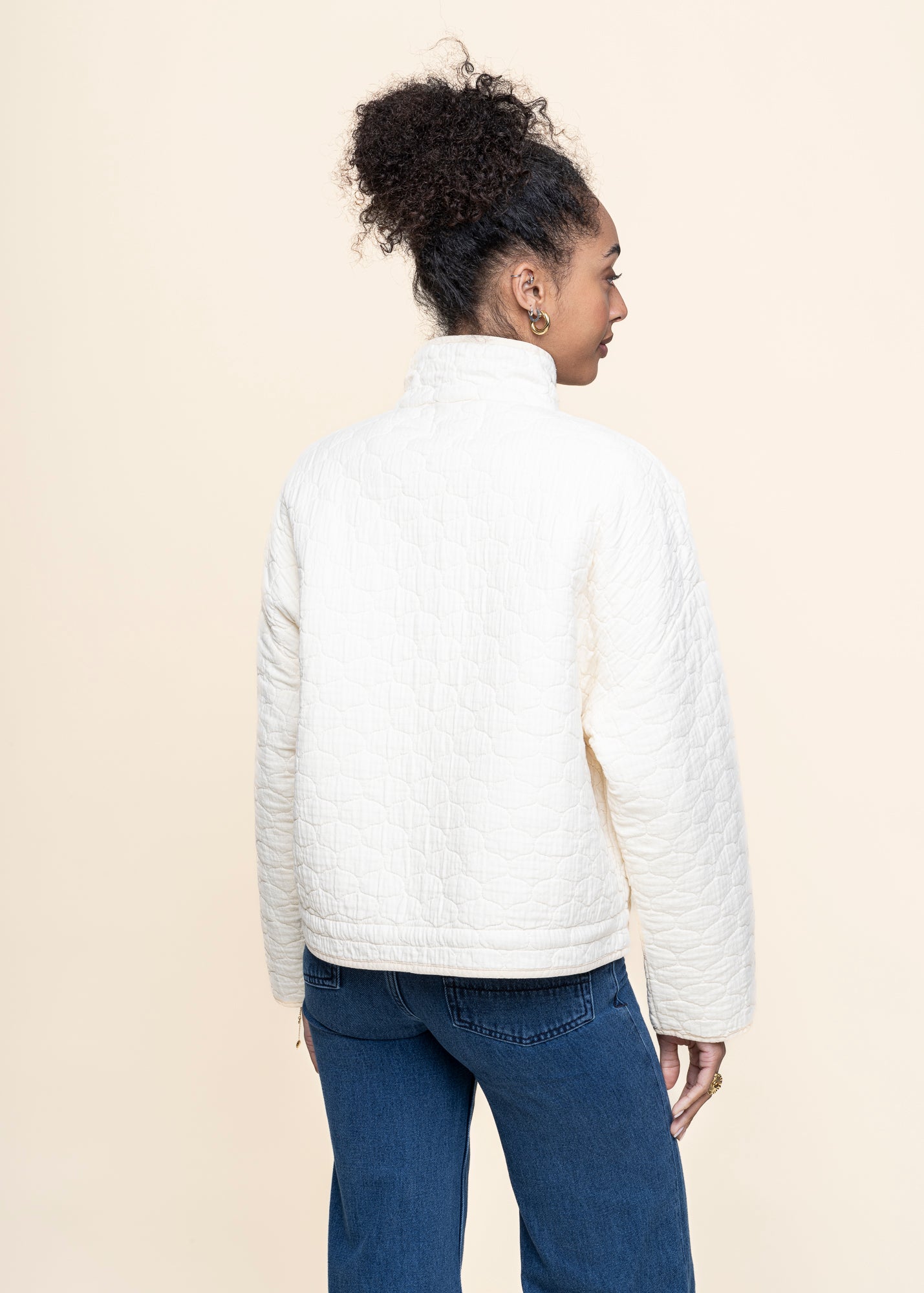 Veste matelassée en coton bio | écru "Renaître - vanille"