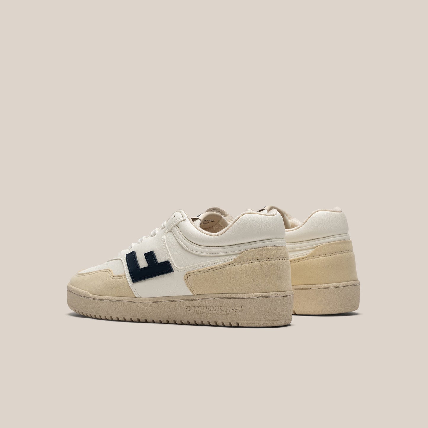 Basket vegan - retro 90s off white navy monocolor