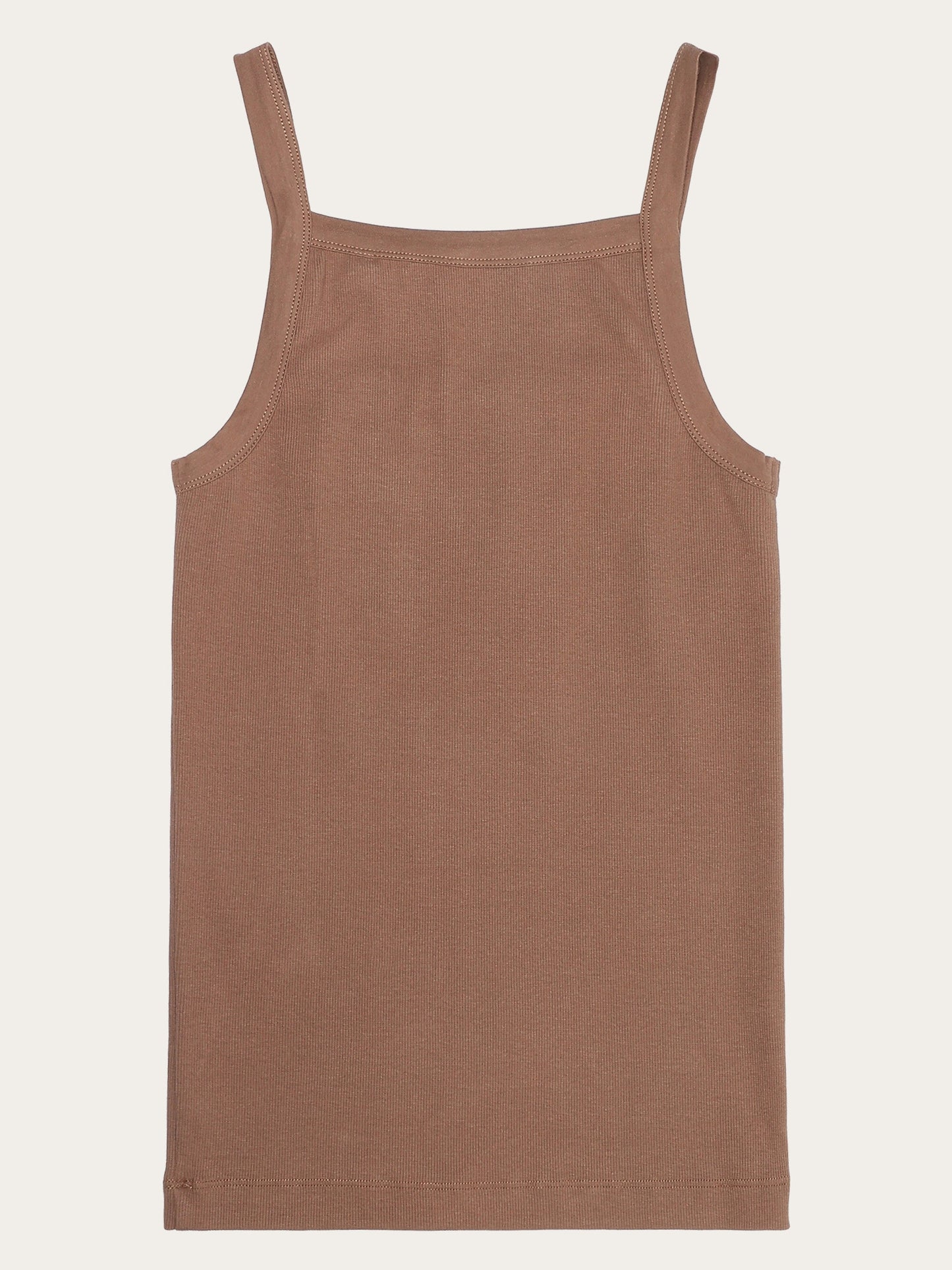 Débardeur en coton biologique | marron "rib strap top tuffet"
