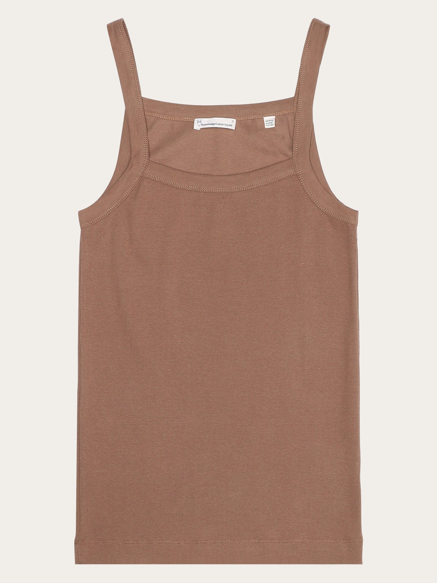 Débardeur en coton biologique | marron "rib strap top tuffet"
