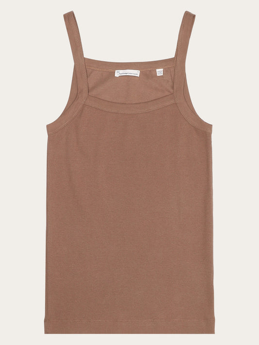 Débardeur en coton biologique | marron "rib strap top tuffet"