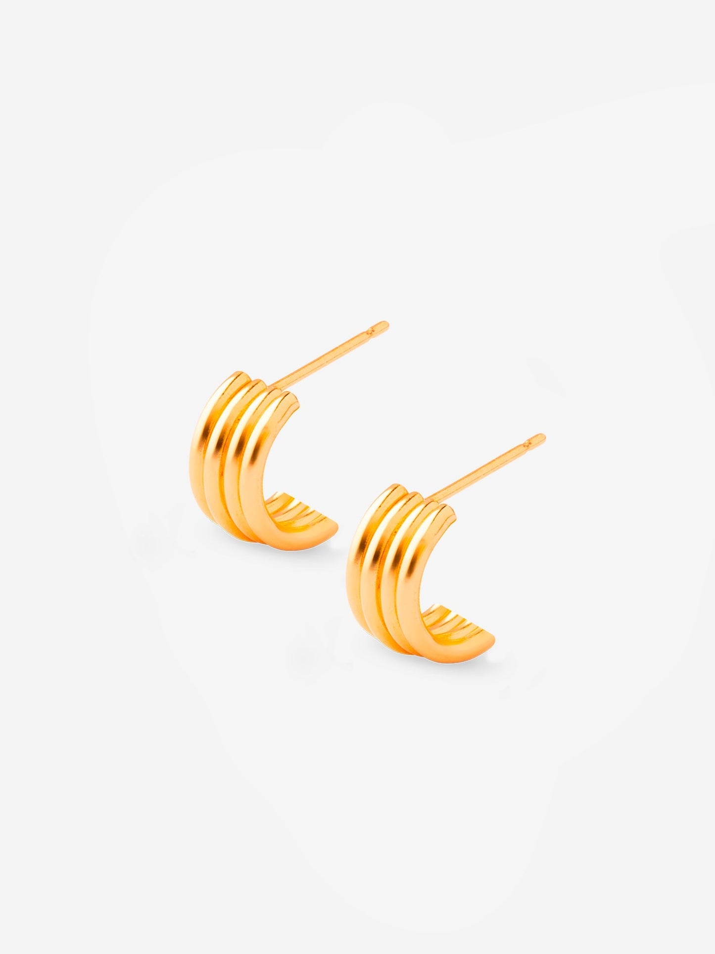 Boucles d'oreilles en plaqué or certifié | doré "paire de créoles rocco - plaqué or"