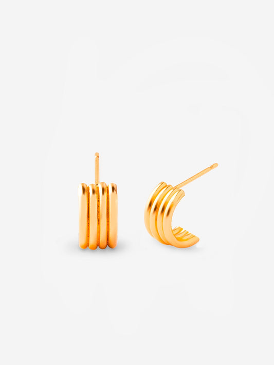 Boucles d'oreilles en plaqué or certifié | doré "paire de créoles rocco - plaqué or"