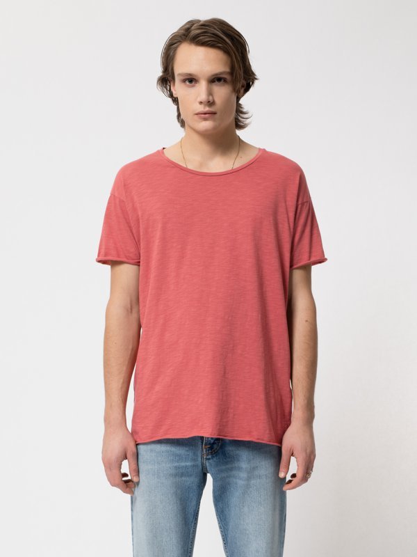 T-shirt corail en coton bio - Roger