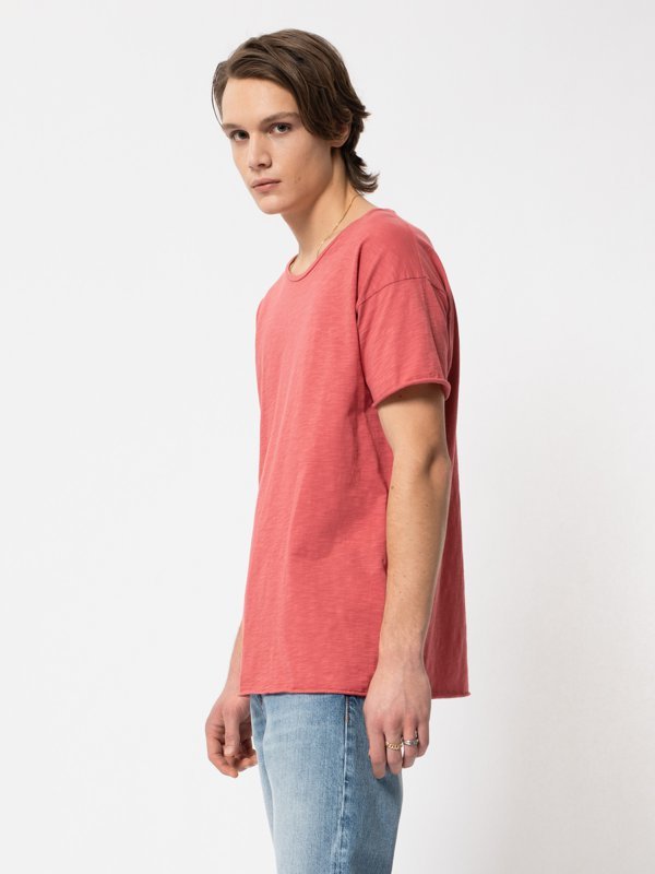 T-shirt corail en coton bio - Roger