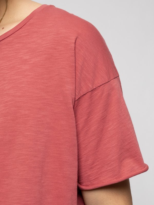T-shirt corail en coton bio - Roger