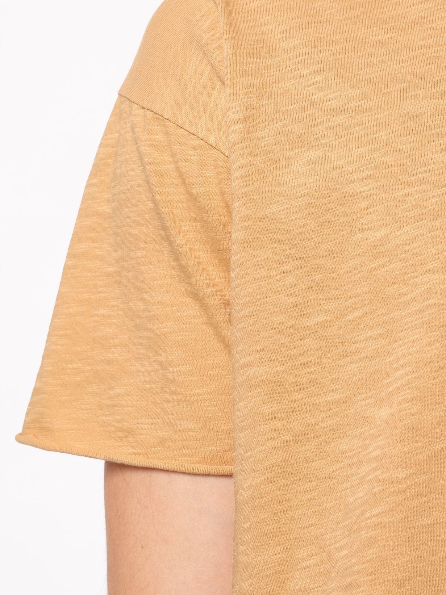 T-shirt ample beige en coton bio - roger slub faded sun