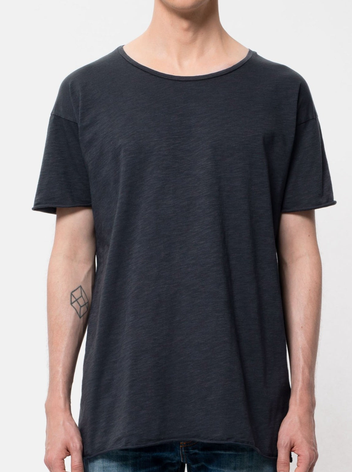 T-shirt en coton bio | marine "Roger slub navy"