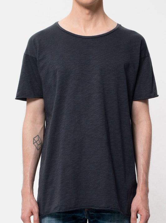 T-shirt en coton bio | marine "Roger slub navy"