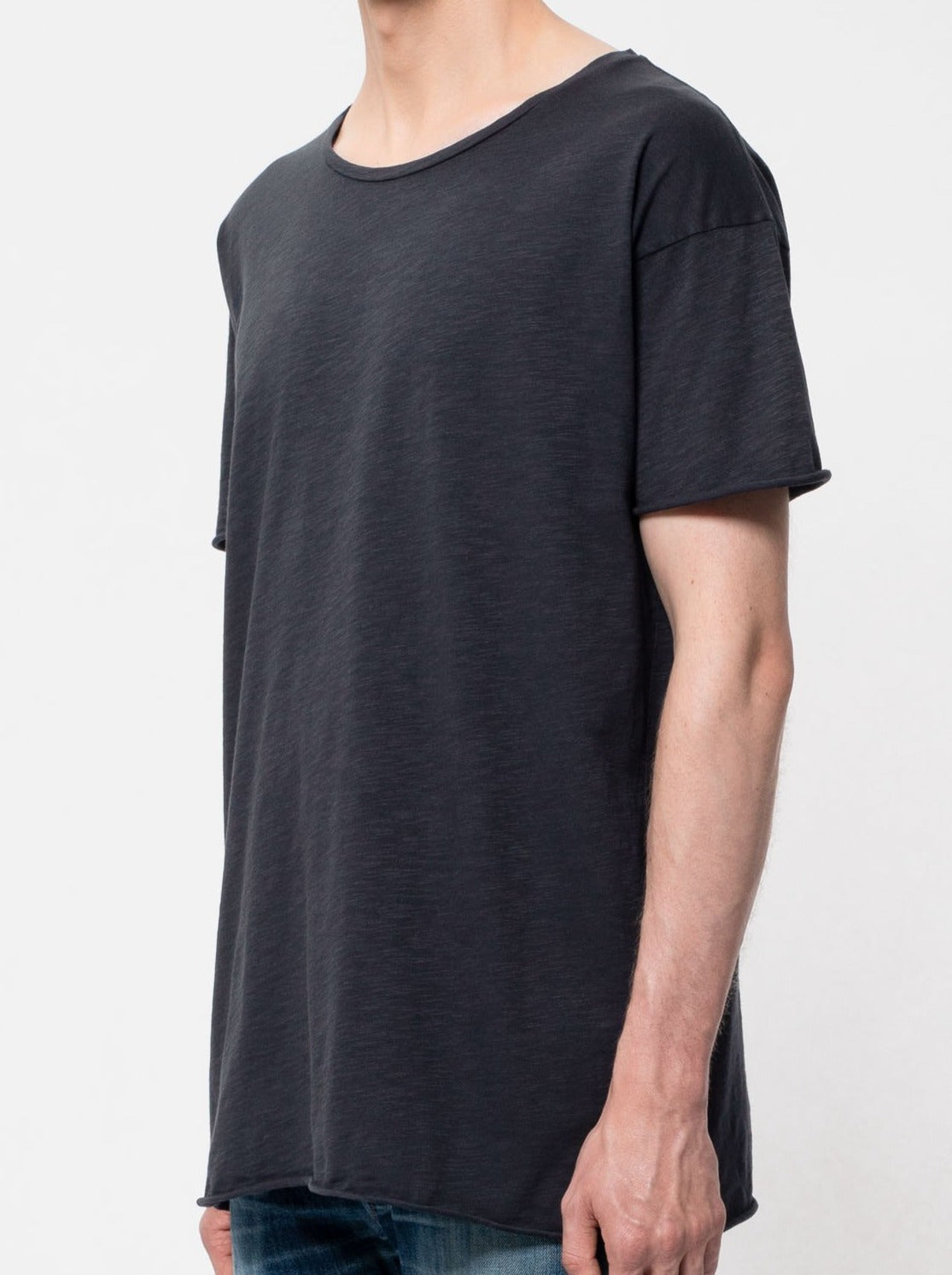 T-shirt en coton bio | marine "Roger slub navy"