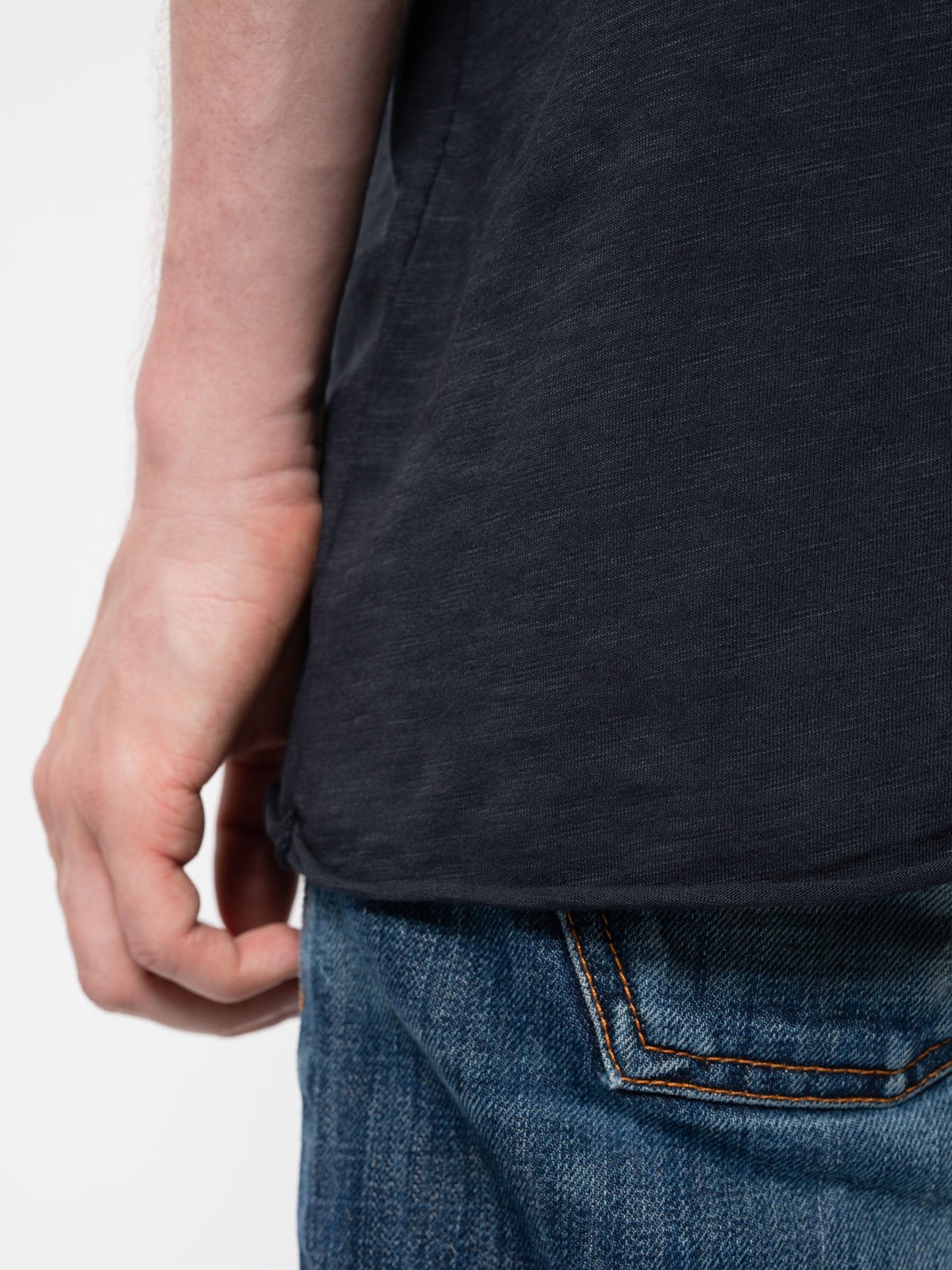 T-shirt en coton bio | marine "Roger slub navy"