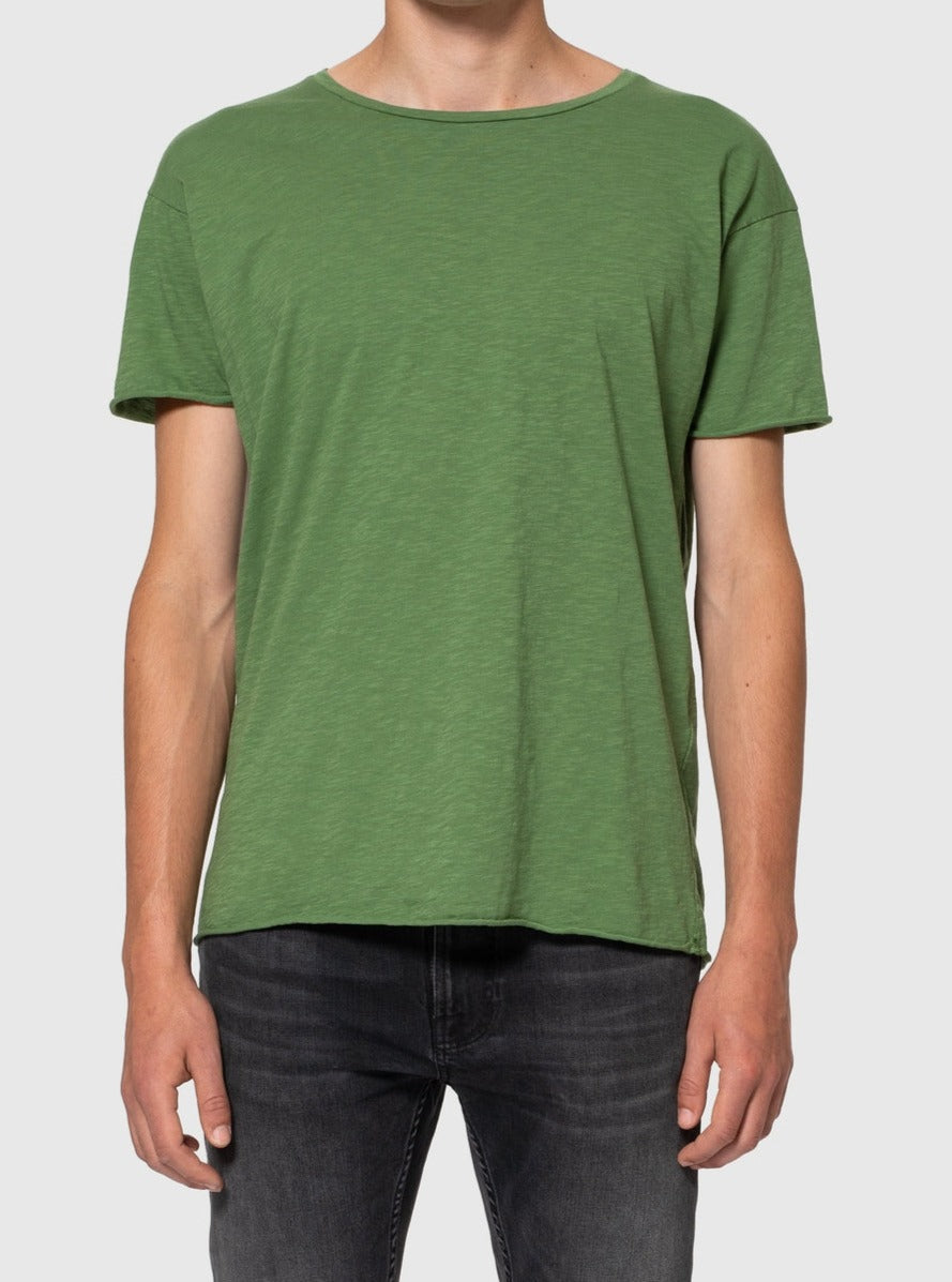 T-shirt ample vert pistache en coton bio - roger slub pistaccio