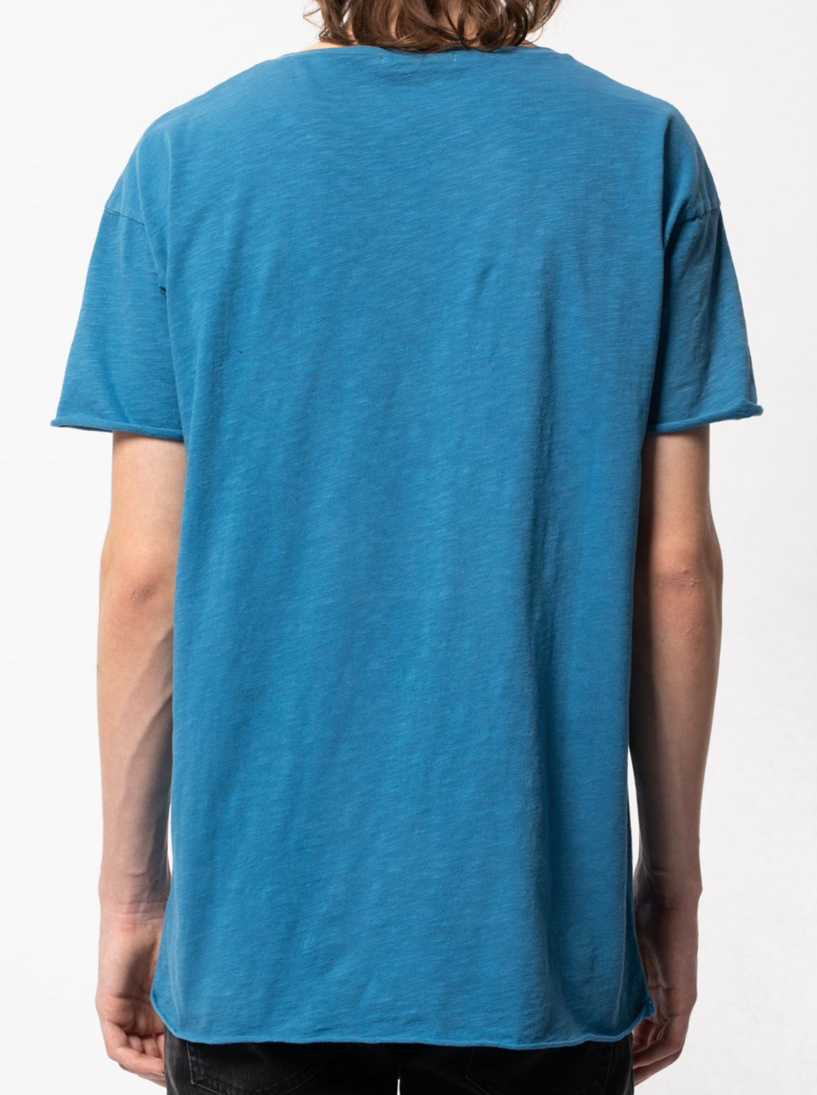 T-shirt ample bleu en coton bio -  roger skyblue