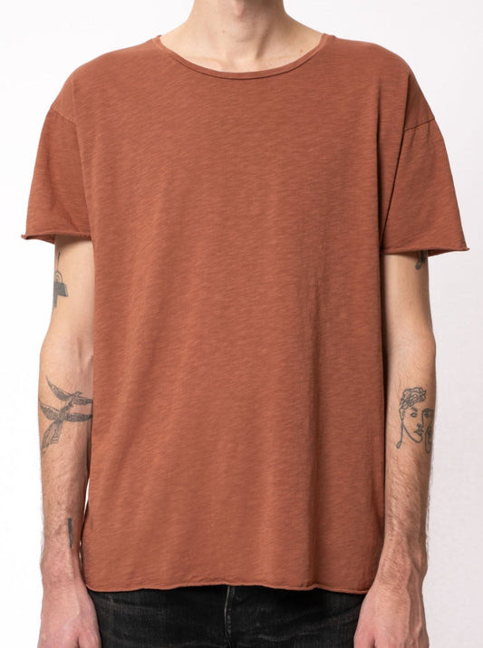 T-shirt ample terracotta en coton bio - roger slub terra