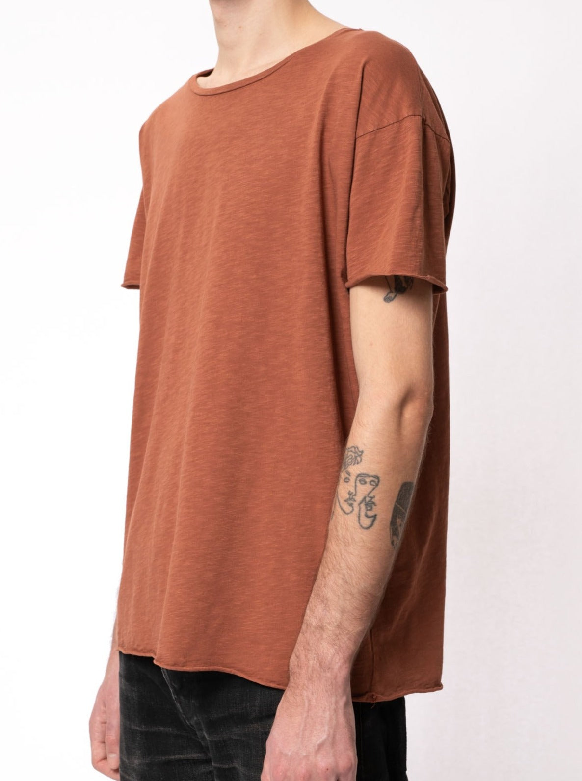 T-shirt ample terracotta en coton bio - roger slub terra