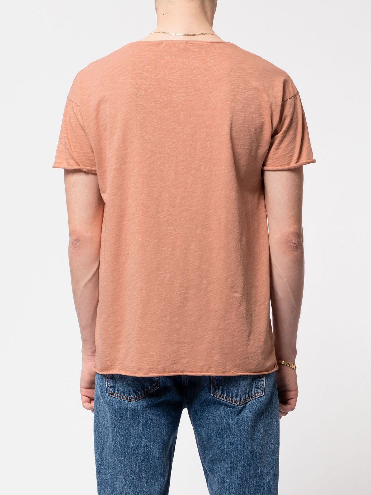 T-shirt ample pêche en coton bio - Roger slub
