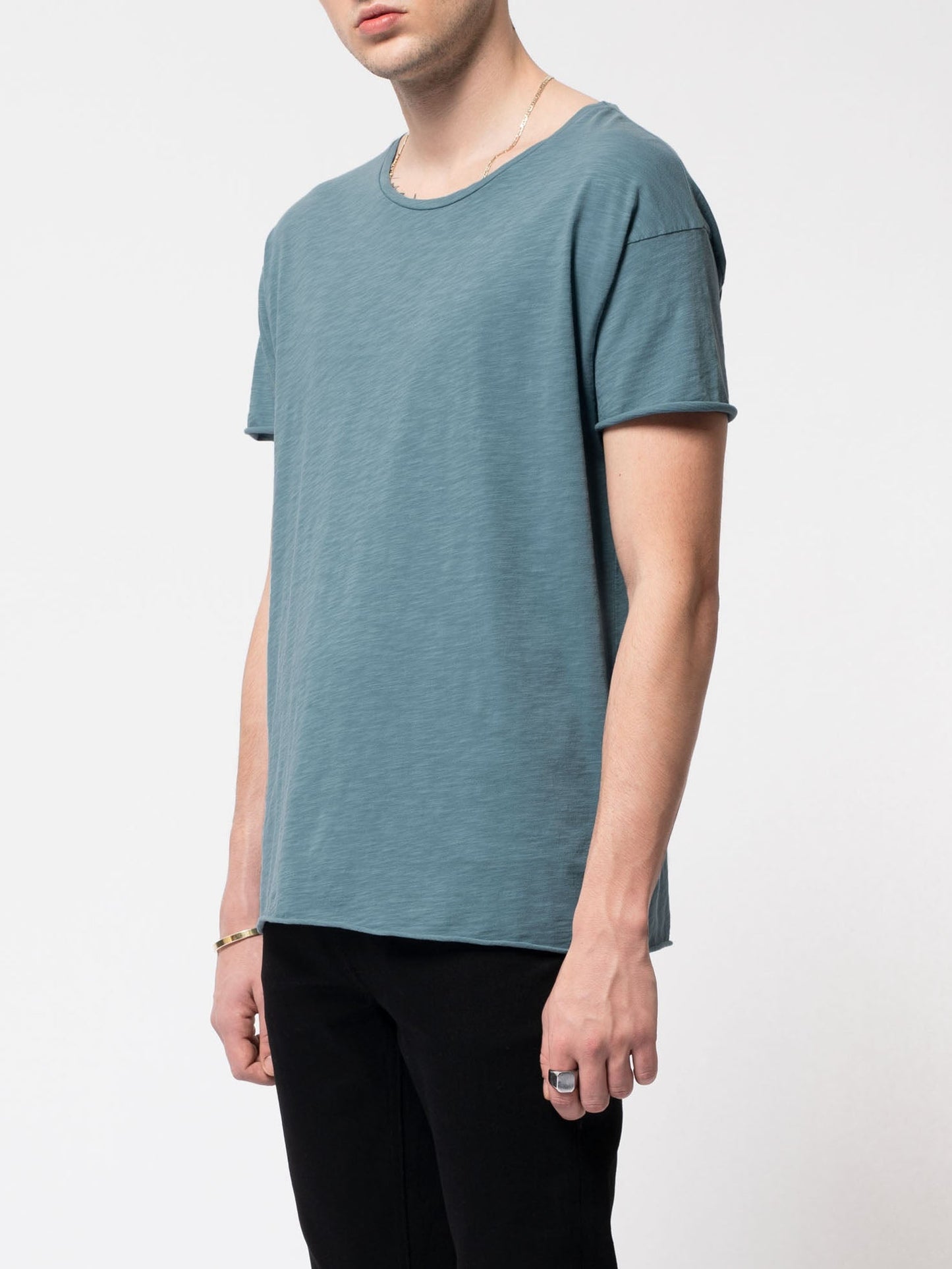 T-shirt bleu en coton bio - Roger