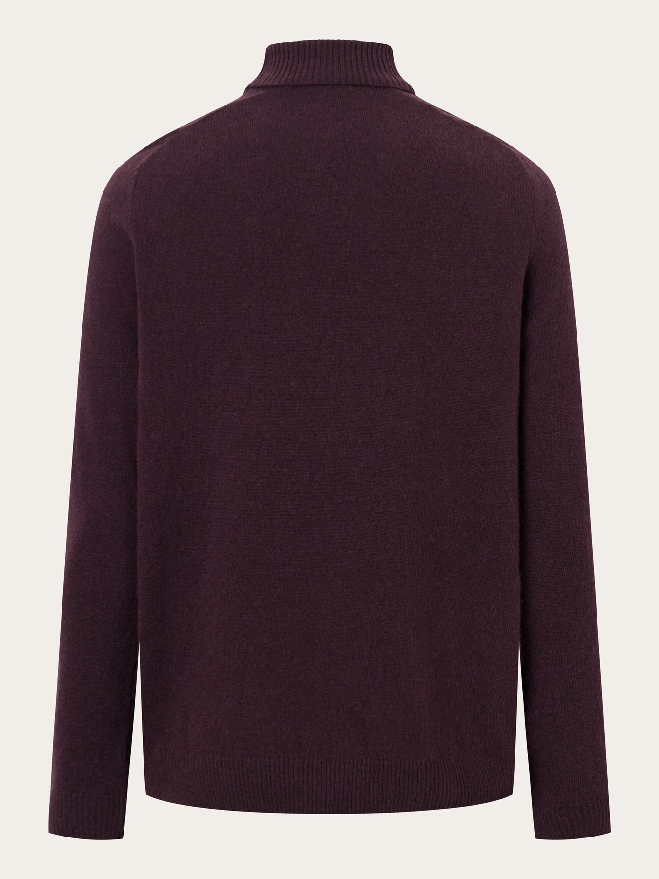 Pull col roulé en laine bio | Acajou "roll neck wool knit deep mahogany"