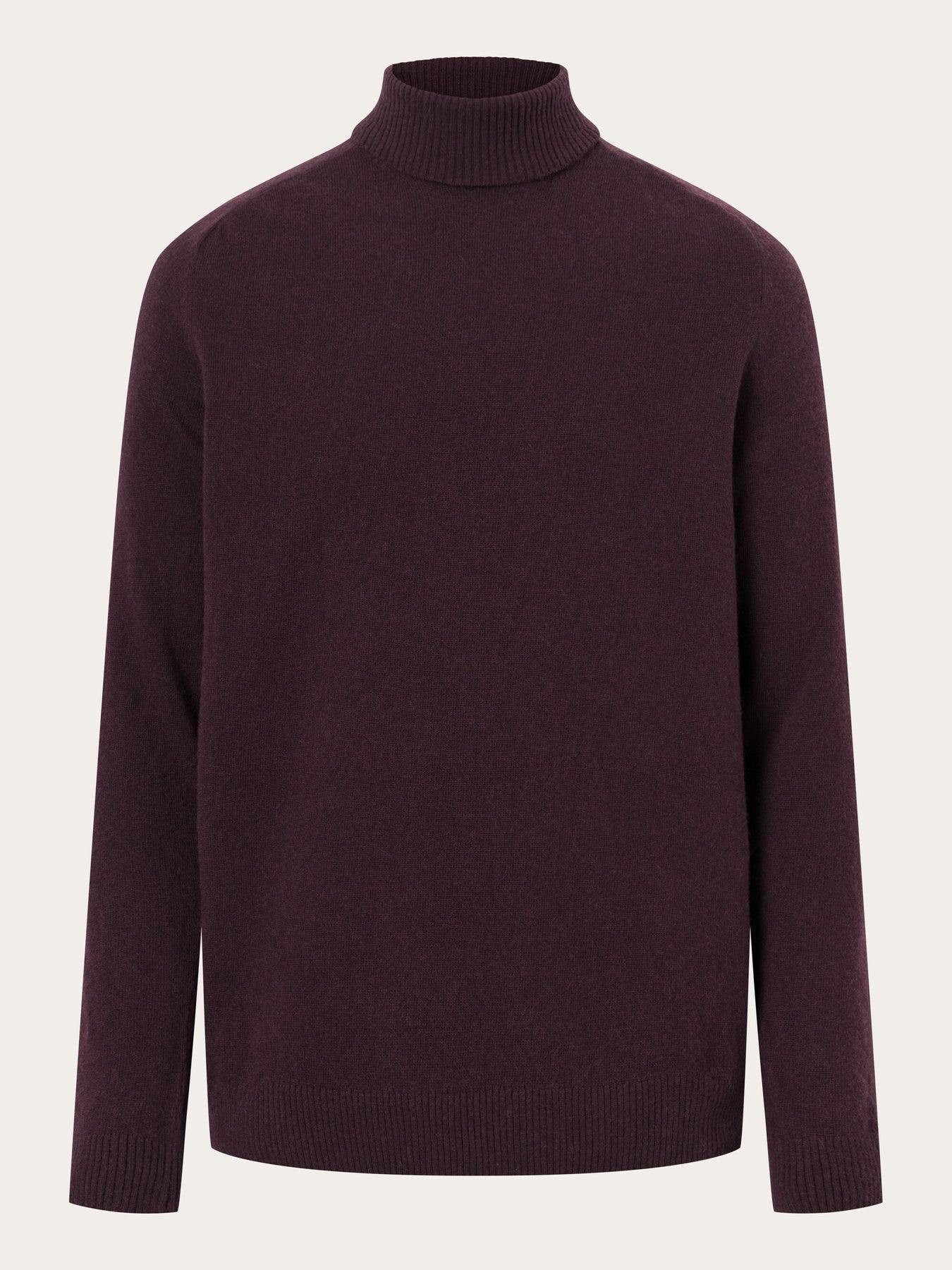 Pull col roulé en laine bio | Acajou "roll neck wool knit deep mahogany"