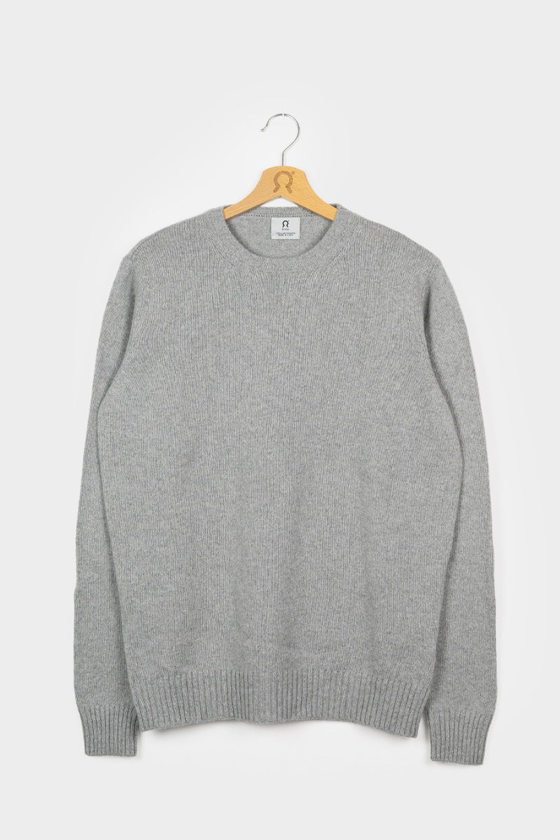 Pull col rond en cachemire recyclé | gris "maglia romeo grigio calce"