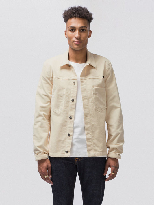 Veste en velours écru en coton bio - Ronny
