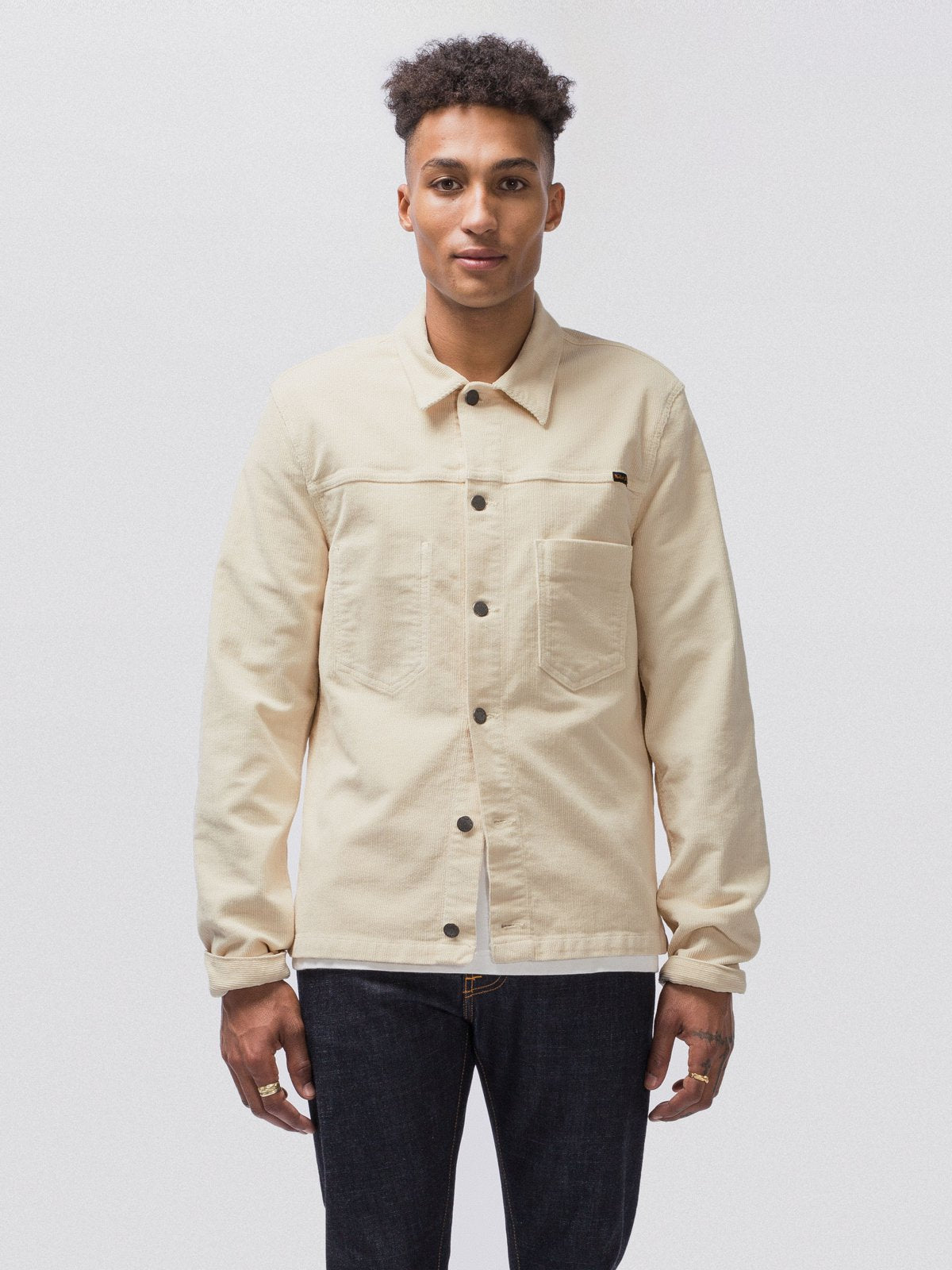 Veste en velours écru en coton bio - Ronny