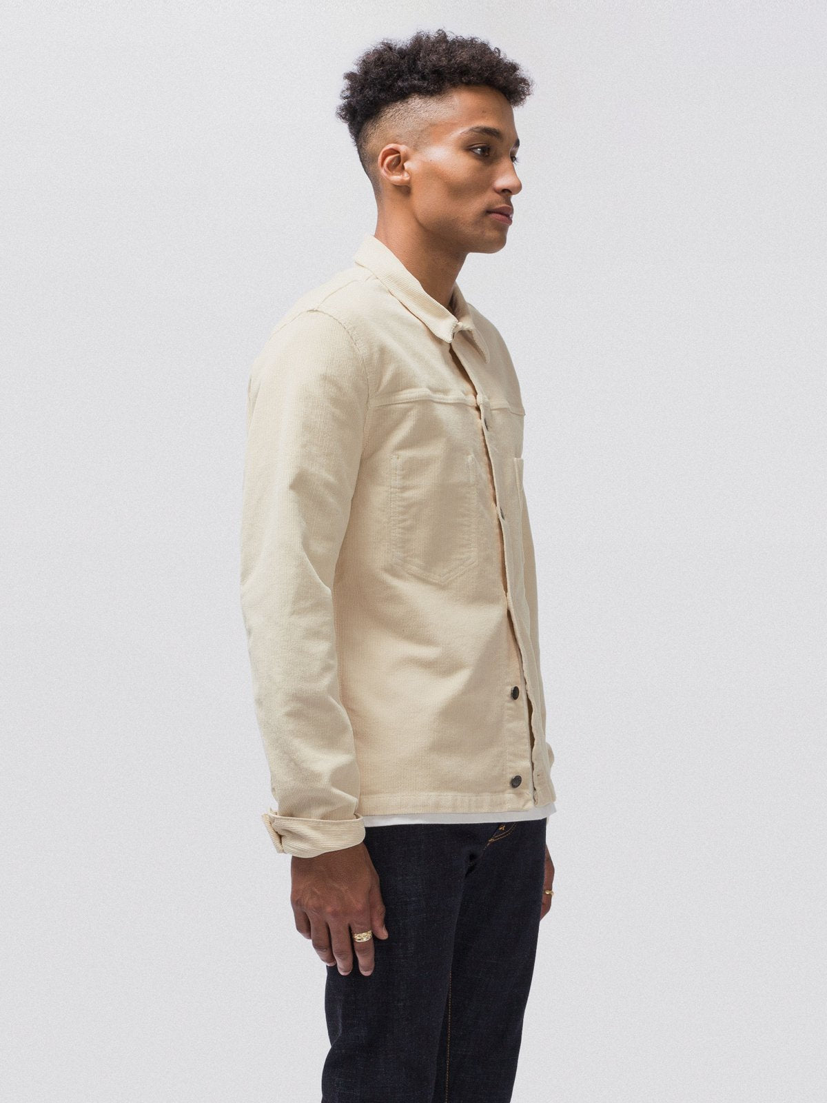 Veste en velours écru en coton bio - Ronny