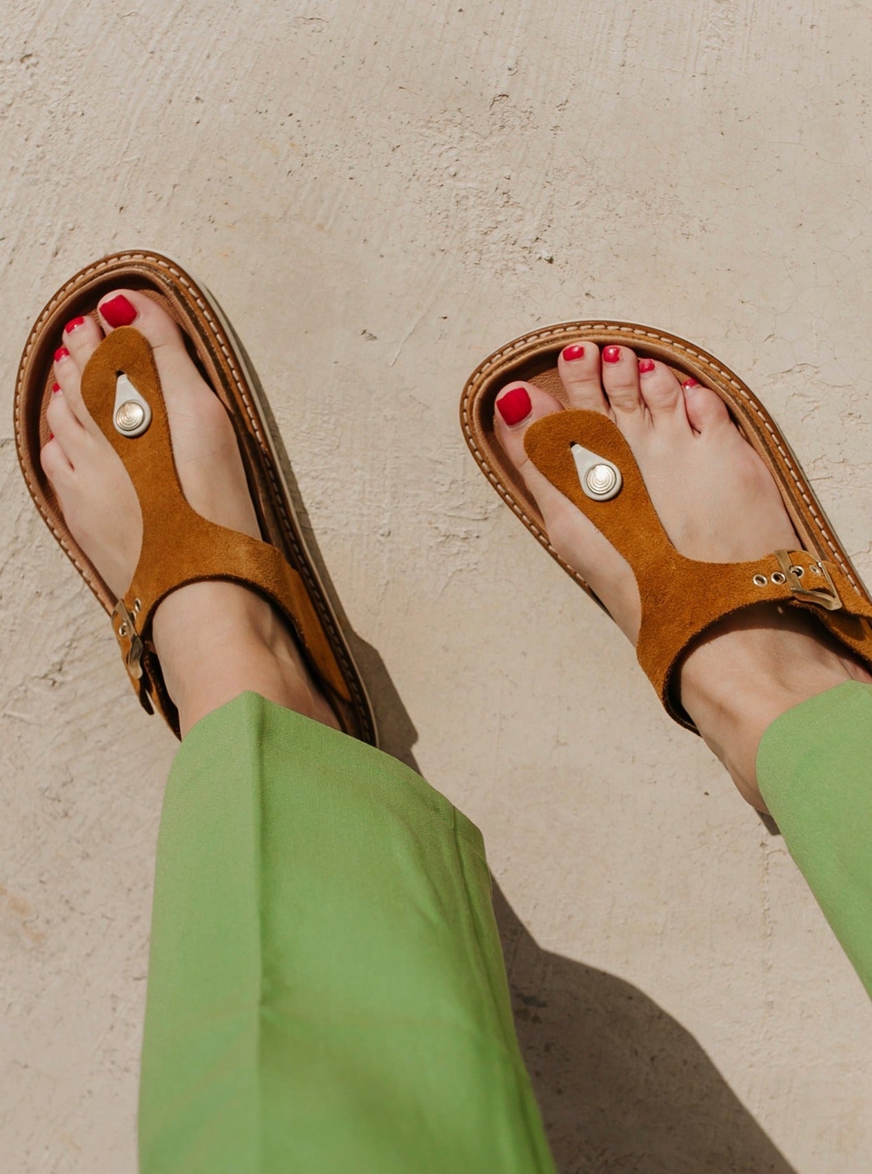 Sandales en cuir certifié | camel "rosas camel"