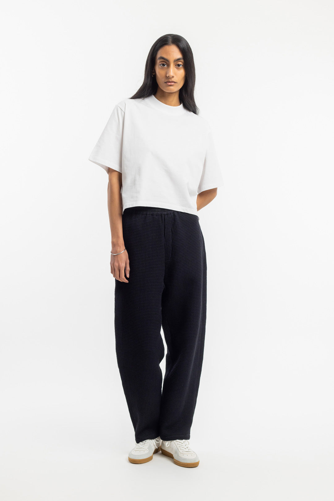 T-shirt en coton bio | blanc "cropped t-shirt classic white"
