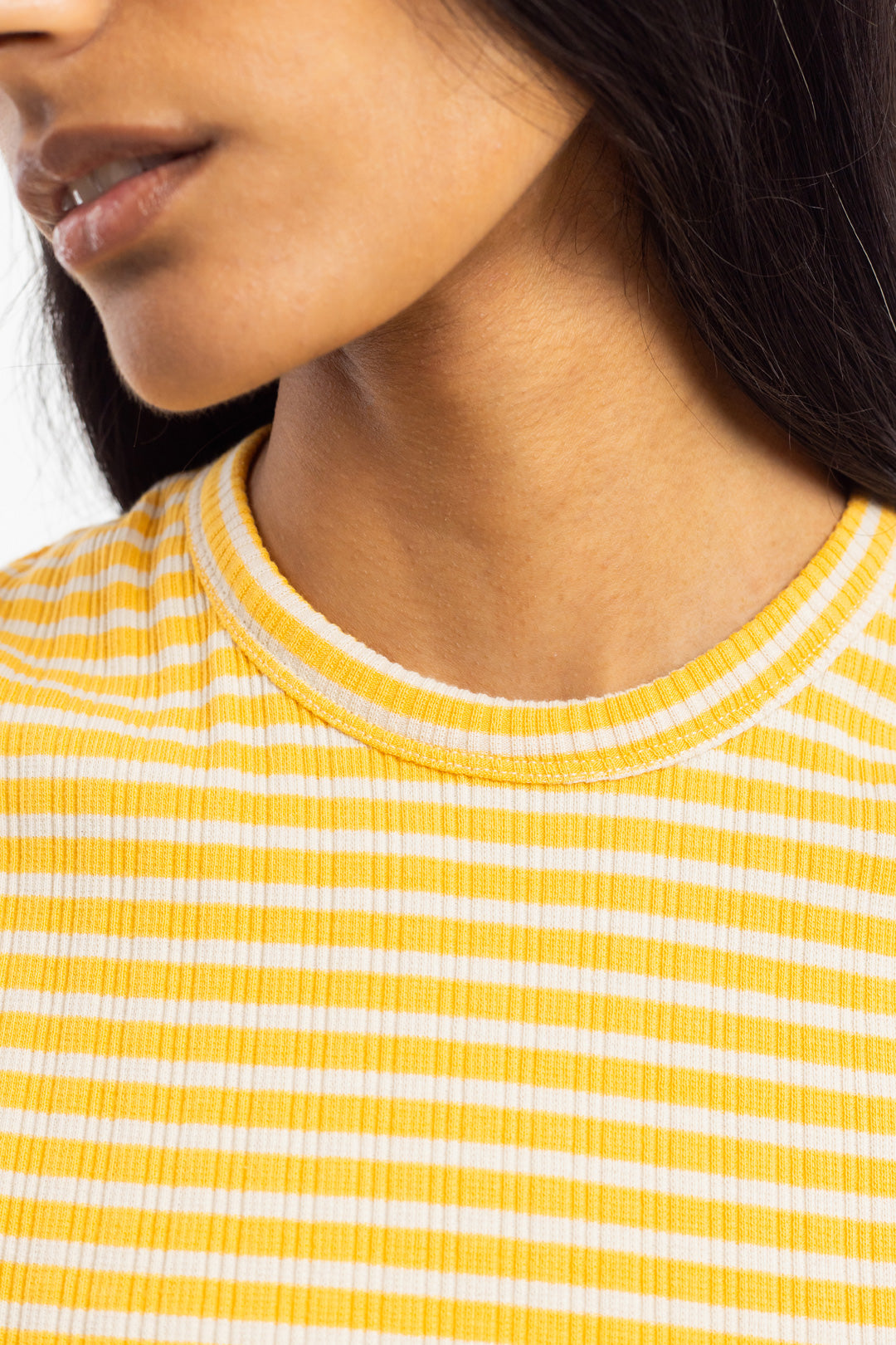 Débardeur en coton bio | Rayé jaune et blanc "ribbed singlet yellow/sand stripe"