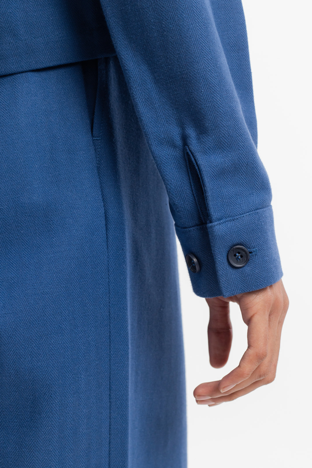 Veste zippée en coton bio | bleu "boxy jacket french blue"