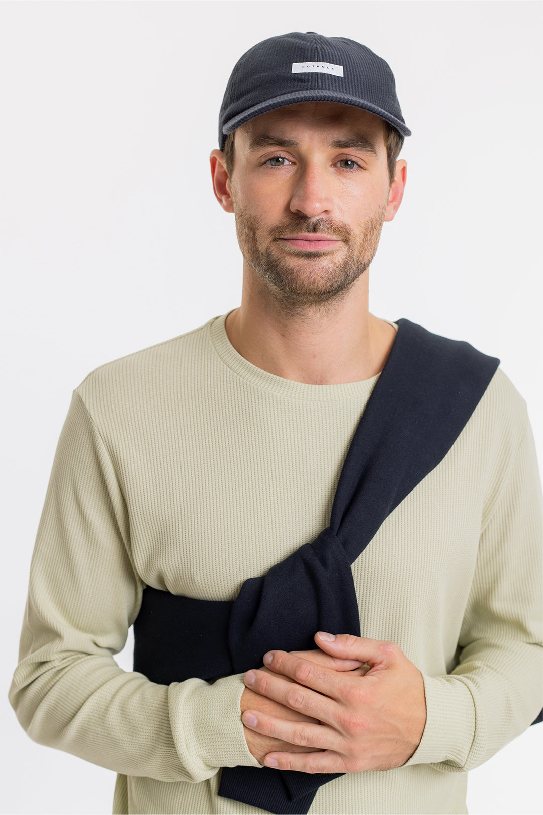 T-shirt manches longues piqué vert clair- longsleeve pique t-shirt-washed olive