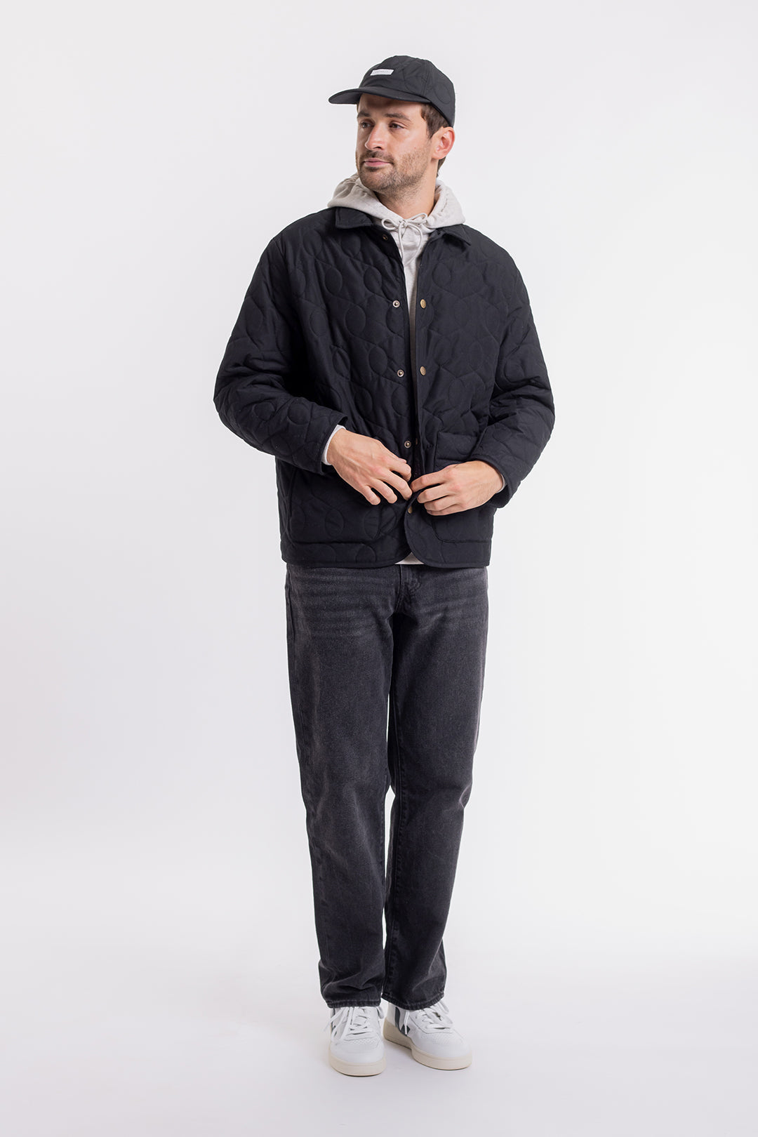 Veste matelassée noire en matière recyclée - quilt jacket black