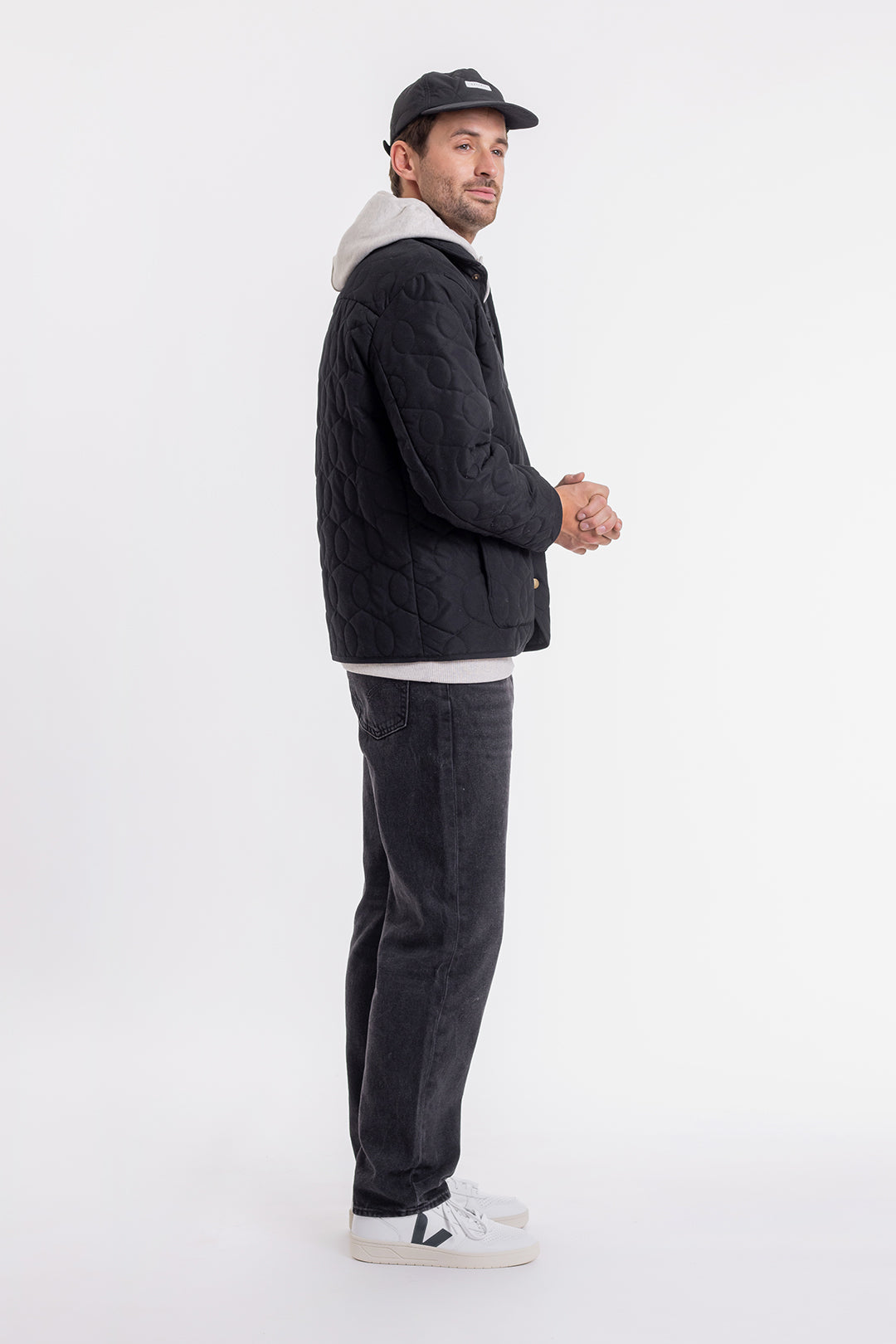Veste matelassée noire en matière recyclée - quilt jacket black