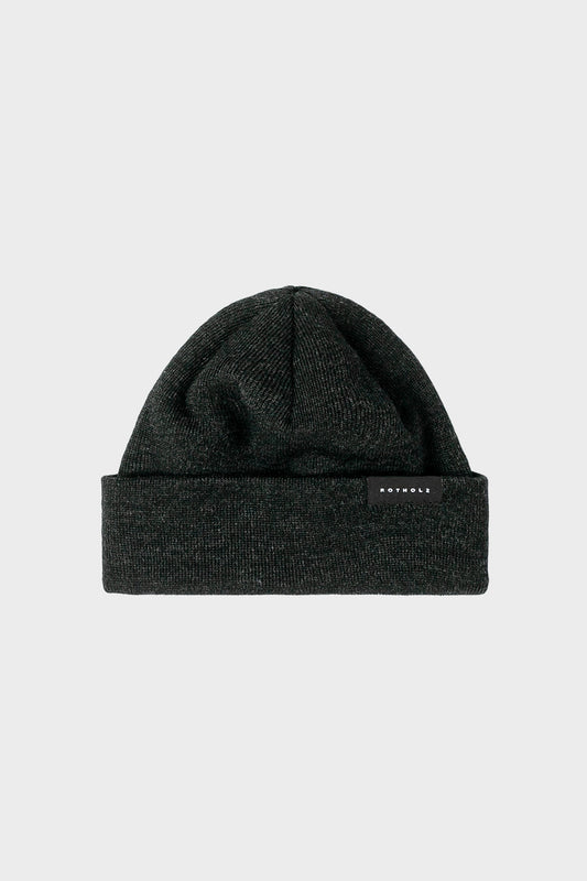 Bonnet gris anthracite marin en laine mérinos bio - short fine merino beanie anthracite