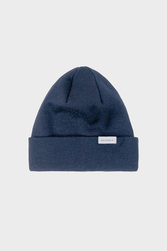Bonnet en laine mérinos bio | Bleu denim "classic fine merino beanie denim"