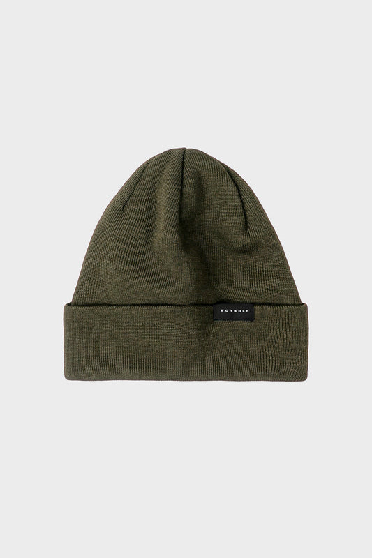 Bonnet en laine mérinos bio | Vert olive "classic fine merino beanie olive"