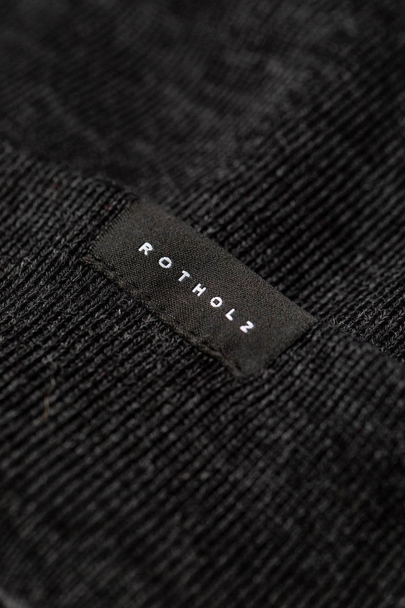 Bonnet gris anthracite marin en laine mérinos bio - short fine merino beanie anthracite