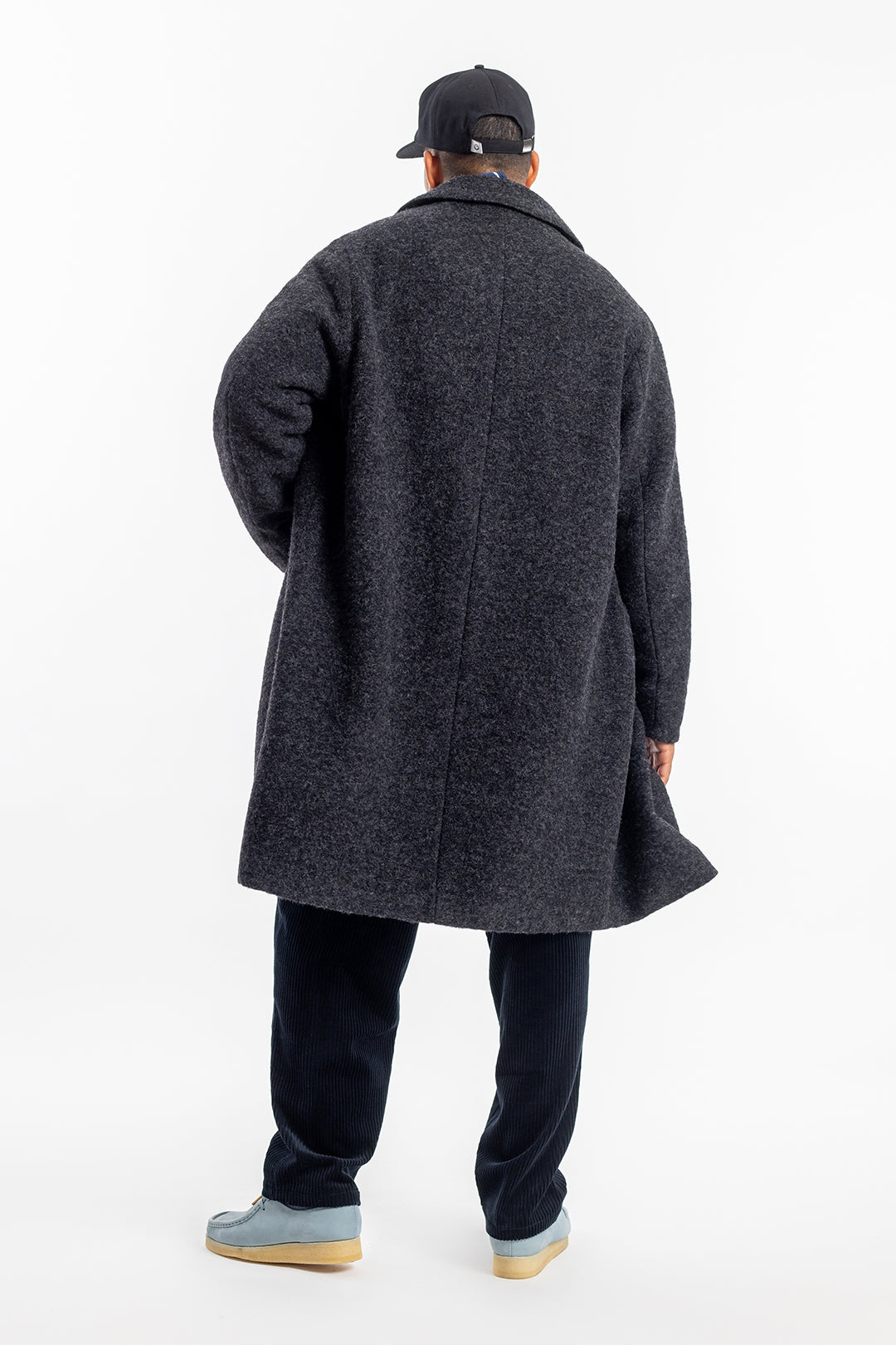 Manteau long en laine et coton bio | gris anthracite "wool formal overcoat anthracite"