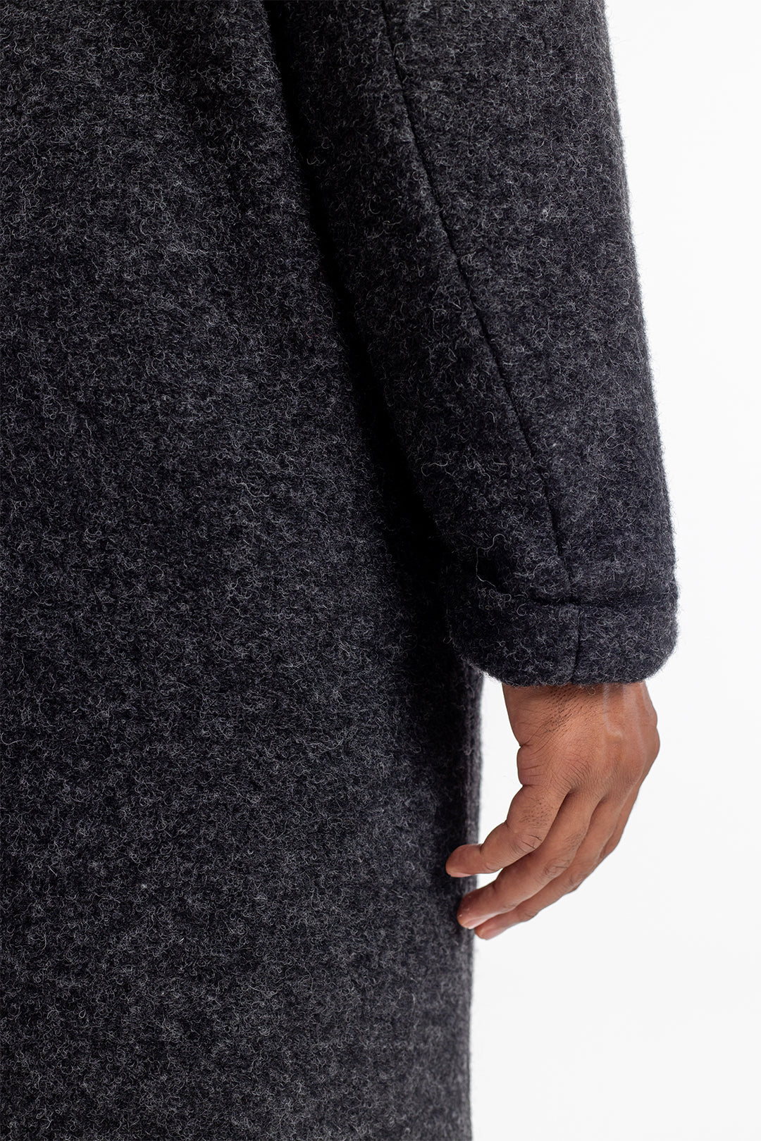 Manteau long en laine et coton bio | gris anthracite "wool formal overcoat anthracite"