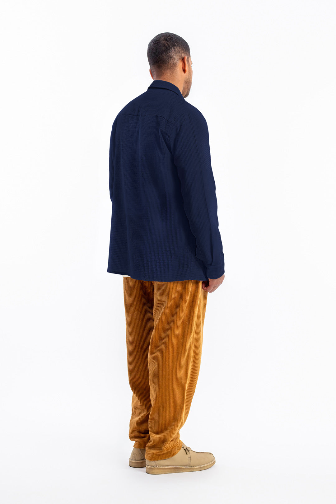 Chemise en sergé de coton bio | Marine "casual shirt navy"