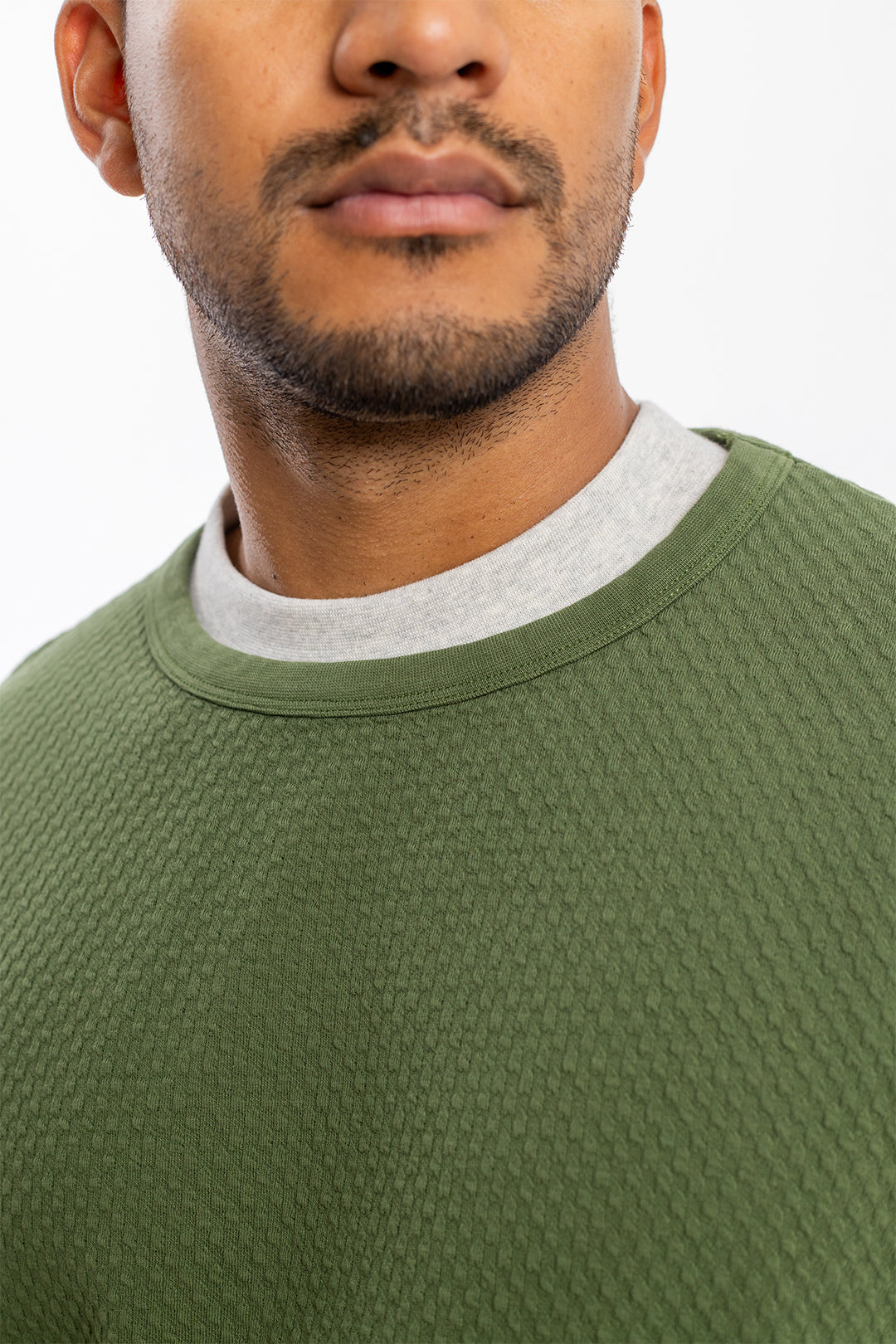 Pull texturé en coton bio | vert "waffle sweatshirt forest green"