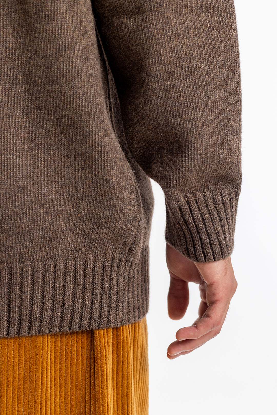 gilet en laine recyclée | marron "knit cardigan rosewood"